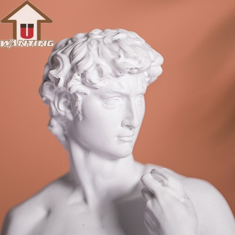 Minimalist Nordic Modern Home Decoration Resin Pure White David Sculpture Small Ornaments