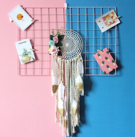 Wedding Celebration with Flower Bohemian Style Dream Catcher for Wall Decor