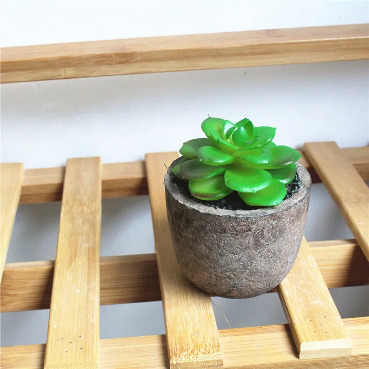 Mini Assorted Succulents Plants Artificial Potted Desktop Plants Decor Set of 4