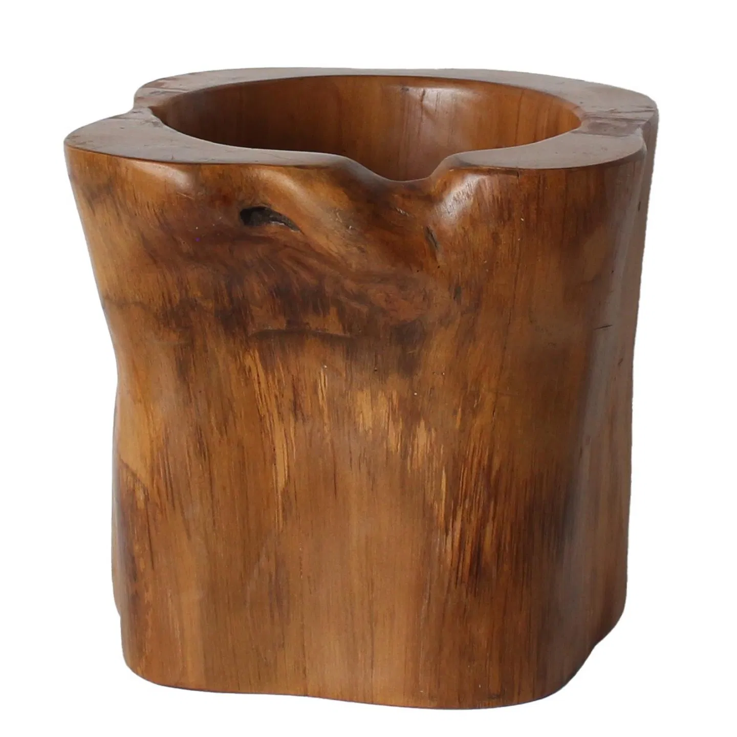 Organic Teak Vase Stand, Flower Vase, Handmade Wood Accent for Interiors