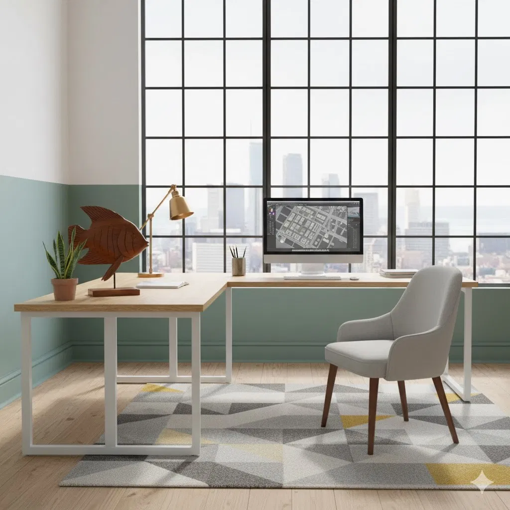 Natural Teak Wood Fish Decor, Stylish Nautical Tabletop Accent