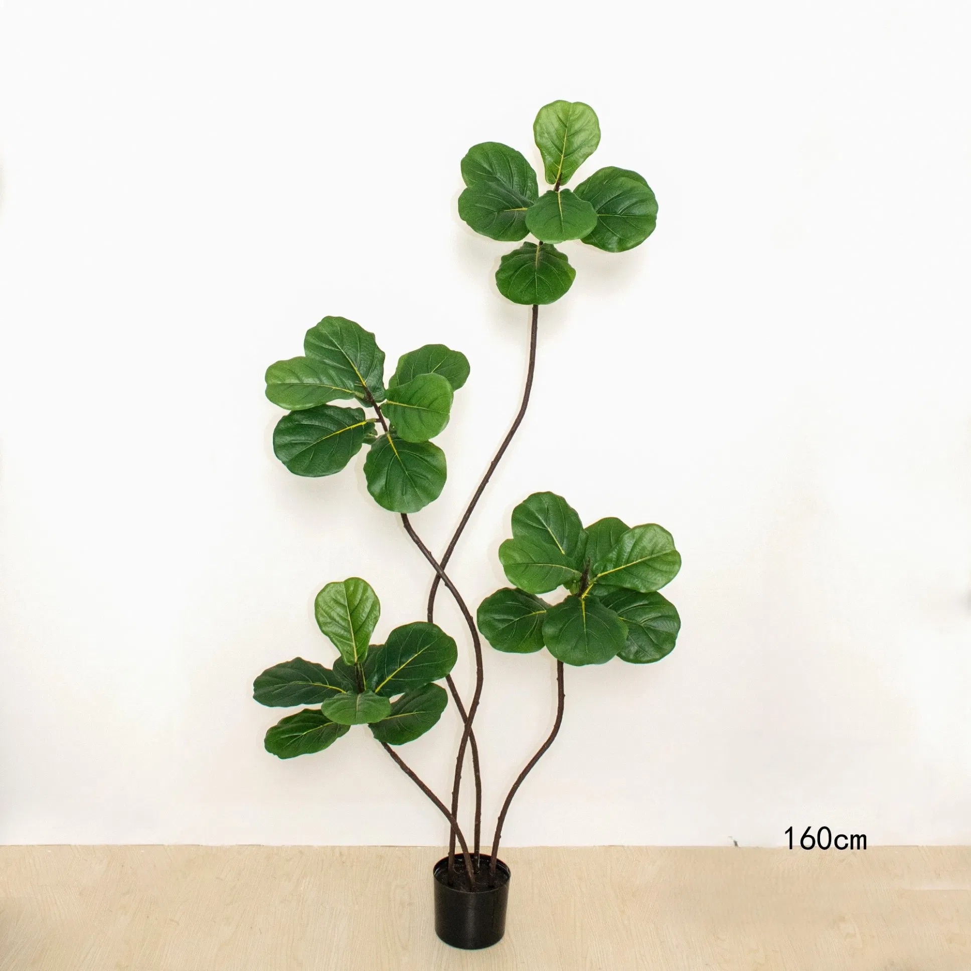 Artificial Nordic Style White Edge Fiddle Leaf Fig Plastic/EVA Material Floor Display Home Office Decoration