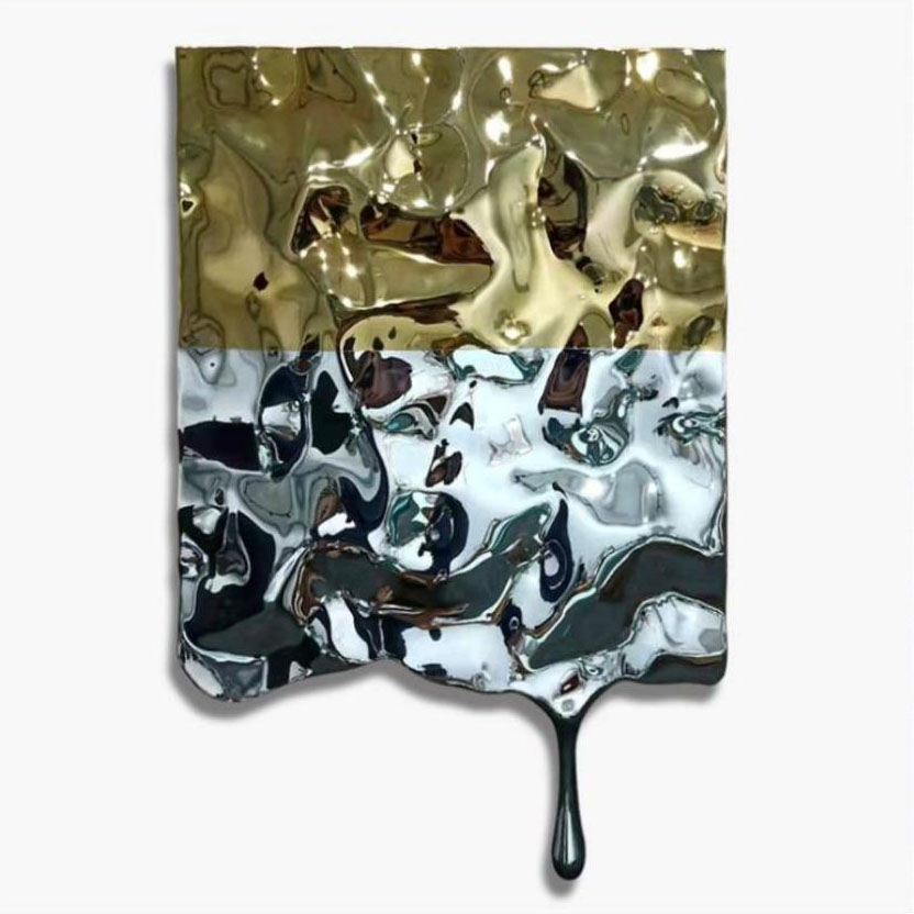 Modern Hotel Home Lobby Luxury Stainless Steel Wall Sculpture for Decoration