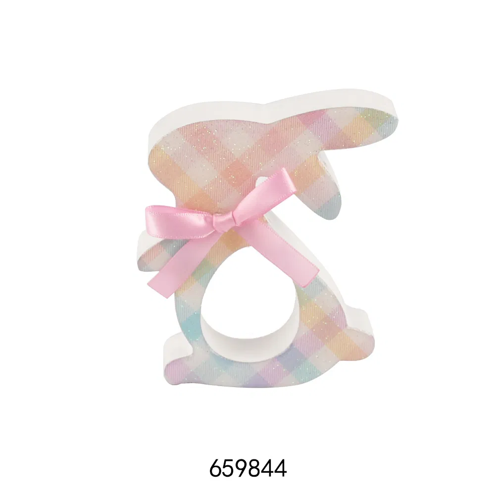 Wooden Easter Happy Rabbit Home Decorative and Party Tabletop Ornaments