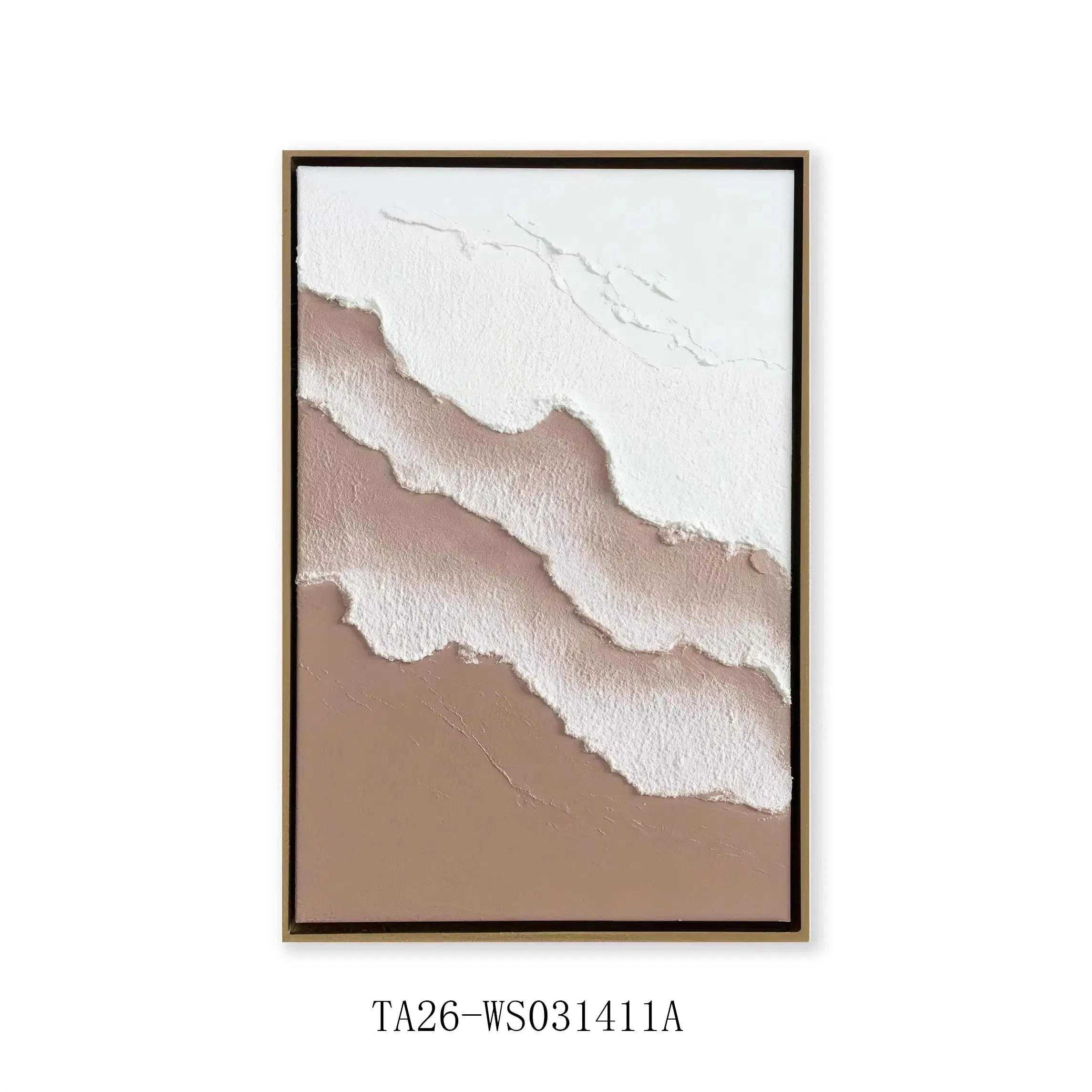 Hand Painted 3D Texture Abstract Wave Canvas Wall Art Minimalist Neutral Tone Home Decor for Living Room