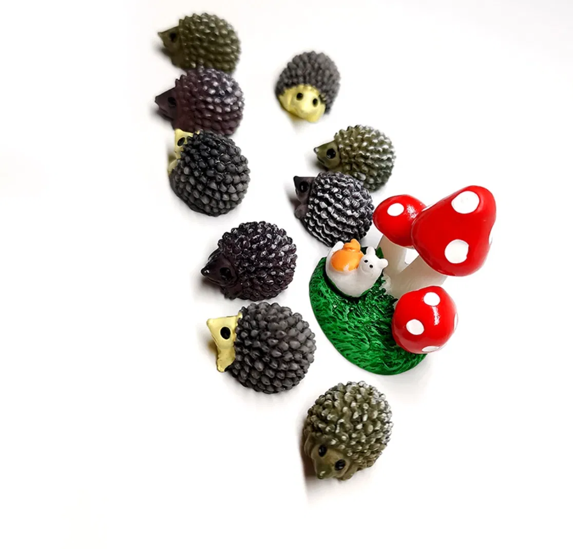Artificial Mini Hedgehog Mushroom 3D Resin Craft Decorative Garden Crafts