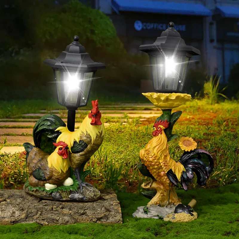 Resin Courtyard Solar Outdoor Lamp Statue Ornament