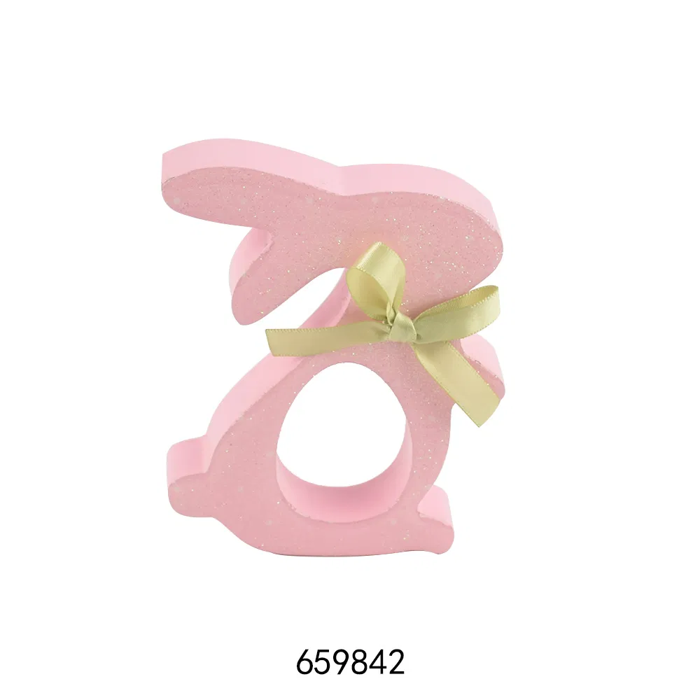 Wooden Easter Happy Rabbit Home Decorative and Party Tabletop Ornaments