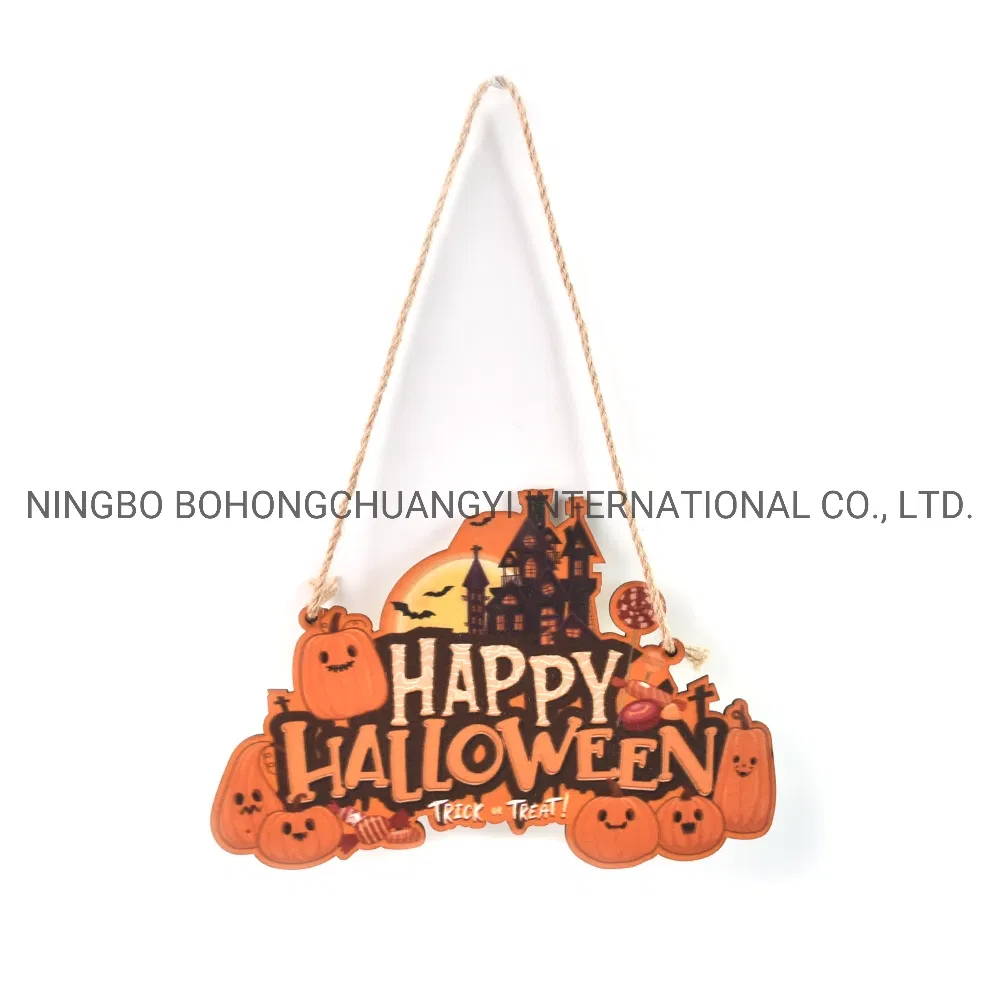 New Exquisite Wooden Halloween Tabletop Crafts Ornaments Home Ornaments