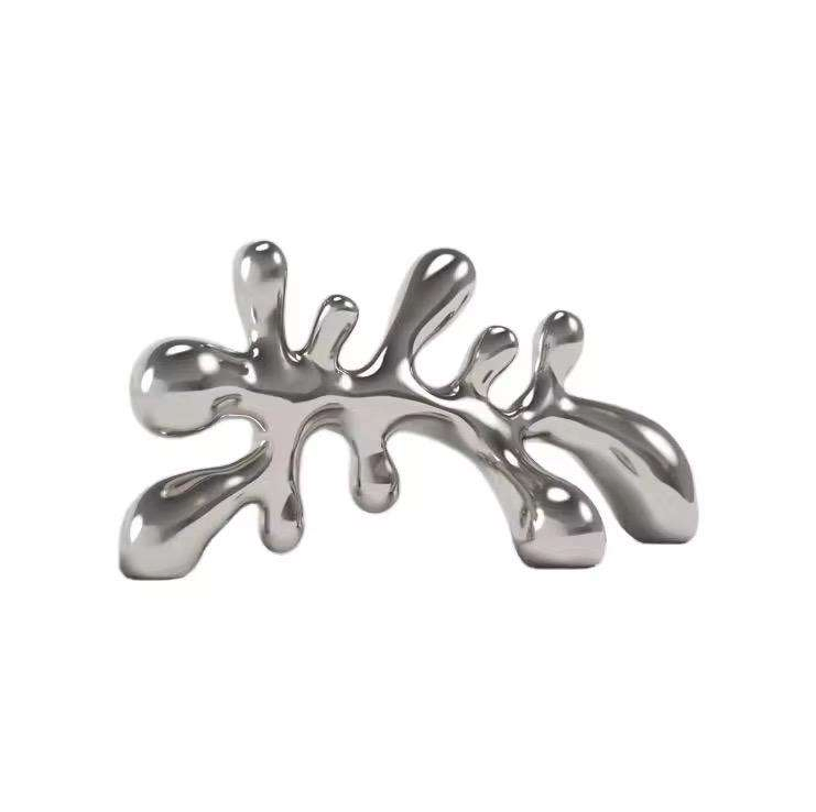 Modern Abstract Metal Sculpture - Handcrafted Stainless Steel Wire Art Decor, Silver Human Figure Statue for Home &amp; Office, Growth-Themed Indoor Sculpture