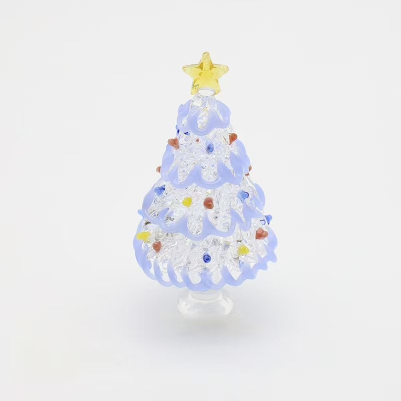 Christmas Decoration Gifts Mini Christmas Tree Home Desktop Trinkets DIY Glass Handicrafts