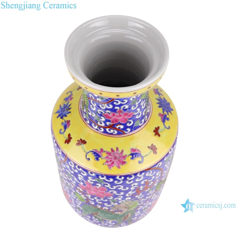 Qing Dynasty Kangxi Hand Painted Famille Rose Kylin Floral Porcelain Home Decoration