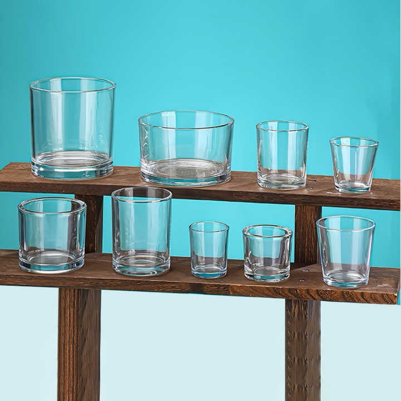 Customizable Round Transparent Glass Candle Holder for Wholesale