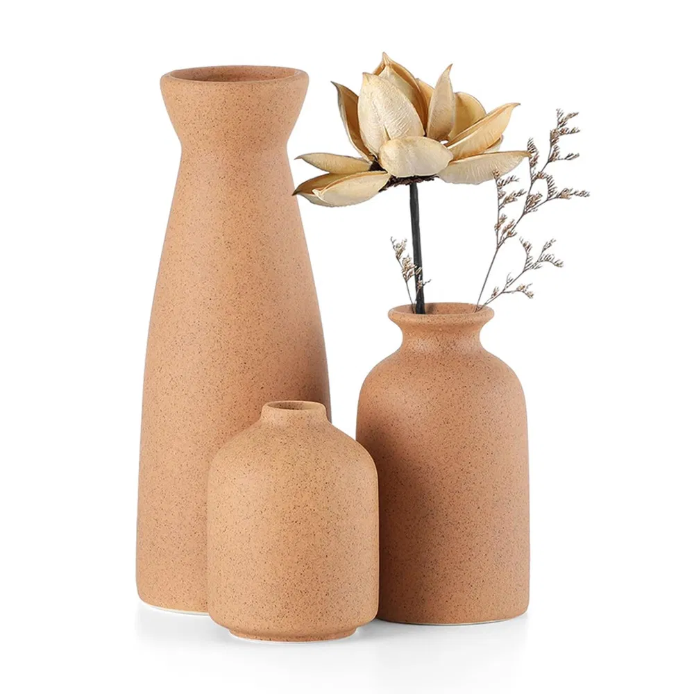 Ceramic Porcelain Flower Vases Black White Vase Set of 3 Suite for Home Decor Table Decorative