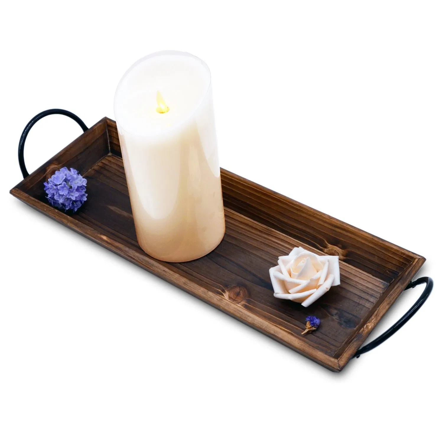 Large Wooden Candle Holders for Pillars