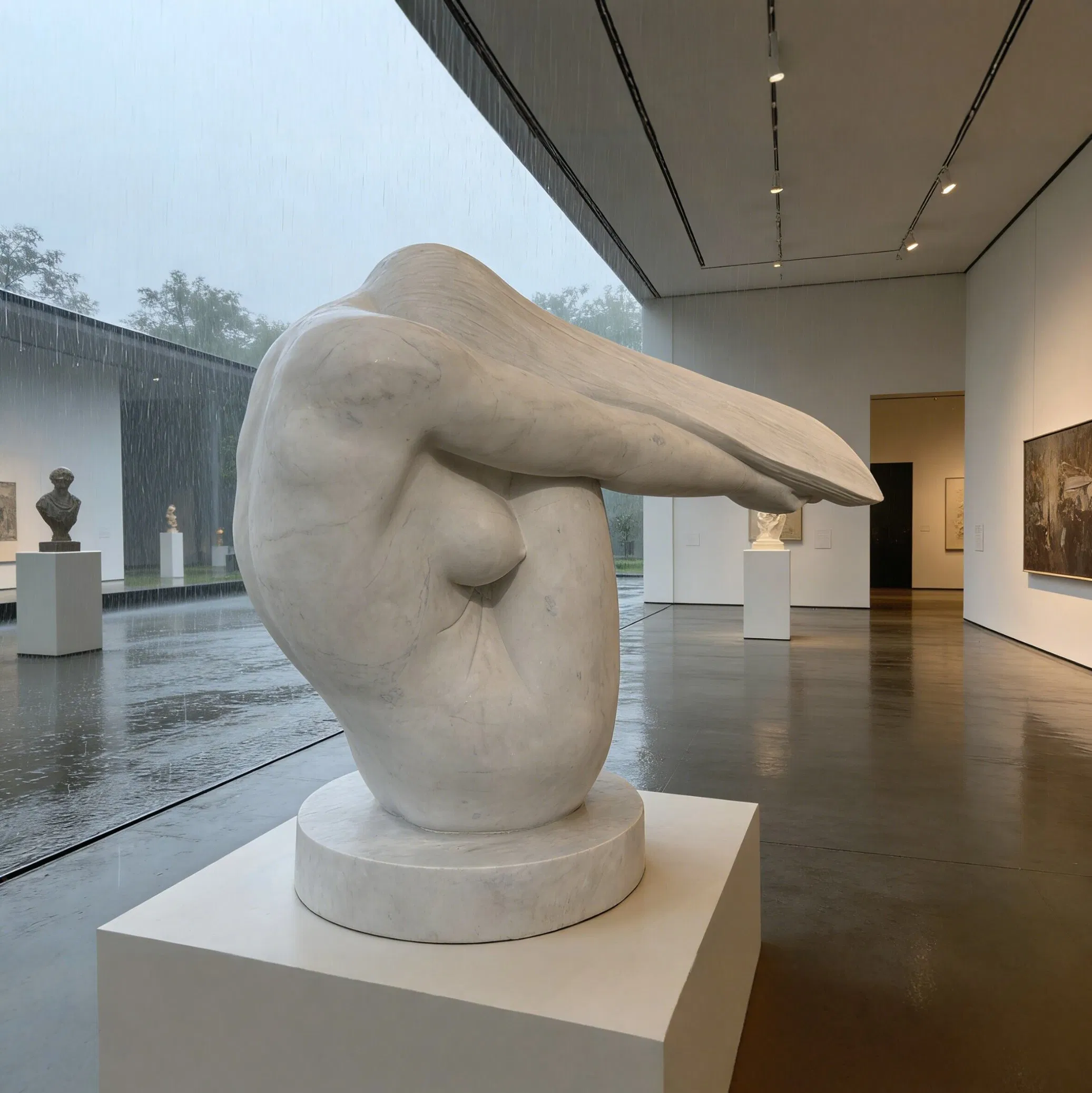 Handmade Marble Contemporary Design Statue Home Decoration Modern Abstract Sculpture for Hotel Lobby Garden Church