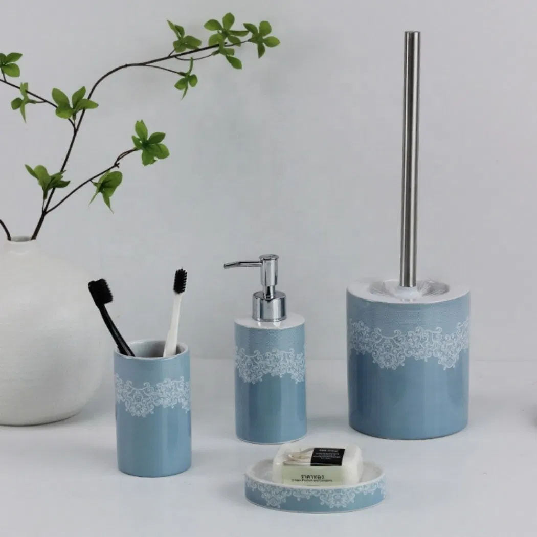 Modern OEM Luxury Gold Four-Piece Bathroom Set Ceramic Bathroom Decor Accessories for Hotel and Home Bath Use