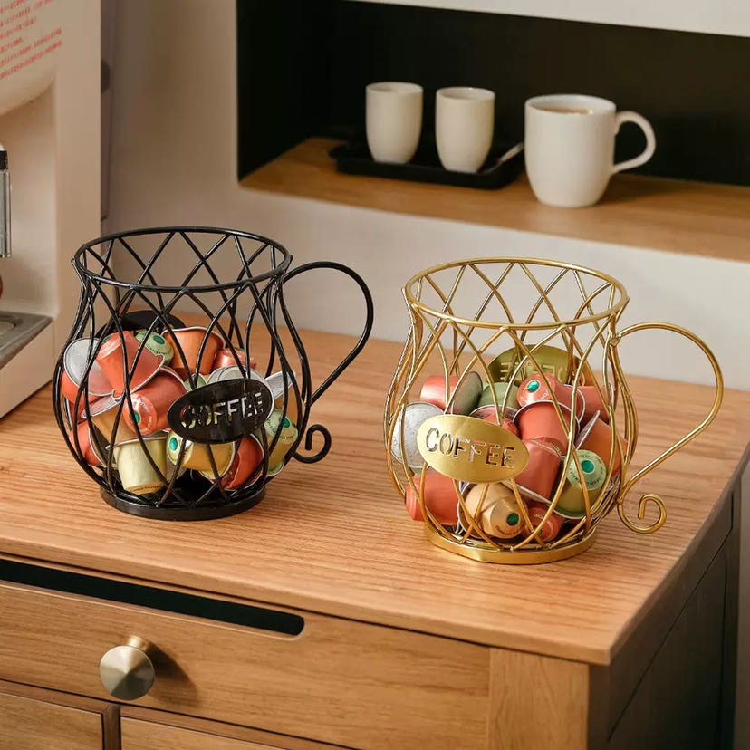 Factory Wholesale Nordic Style Ironwork Food Candy Snack Storage Cup Box Modern Luxury Home Coffee Shop Decoration Items Accesscories for Italian Craft Decor