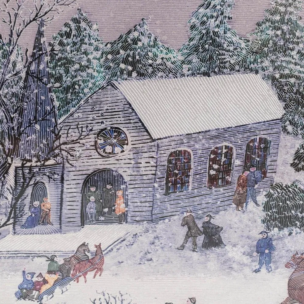Grandma Moses Snow Silver Decorative modern Wall Art