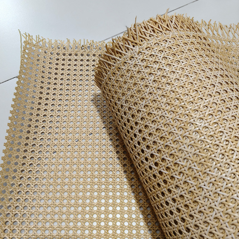 Natural Wood Color Hotel Lobby Screen Decoration Faux Plastic Rattan Webbing Roll