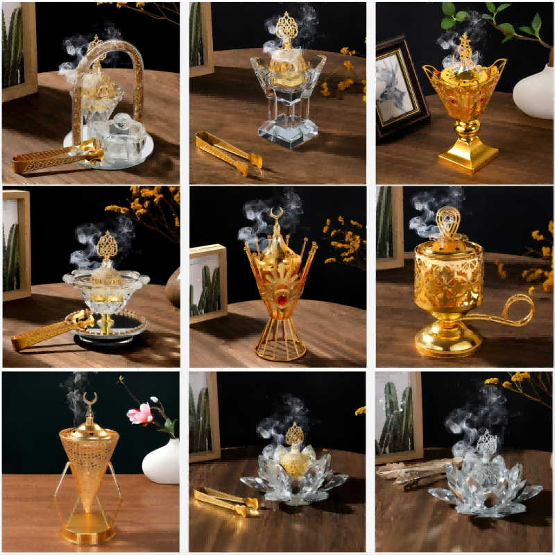 Creative Arabian Crystal Aromatherapy Stove Clip Dual-Purpose Incense Insert Candle Religious Incense Burner Festive Decorative Ornaments