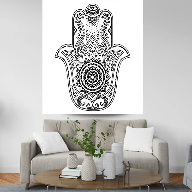 Metal Hamsa Hand Wall Art with Intricate Floral and Lotus Design for Spiritual Home Decoration and Protection Wholesale