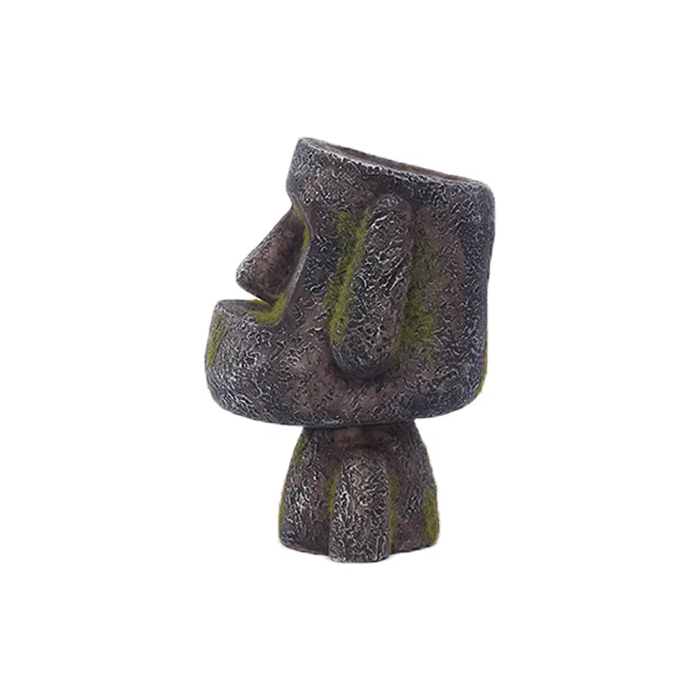 Eco-Friendly Resin Craft Gift Easter Island Statue Pen Pencil Holder Sandstone Desktop Organizer Container Toothbrush Holder Desk Decoration