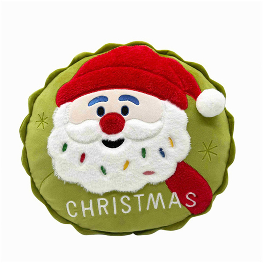 Decorative Holiday Santa Pillow for Bookcases with Prop Design