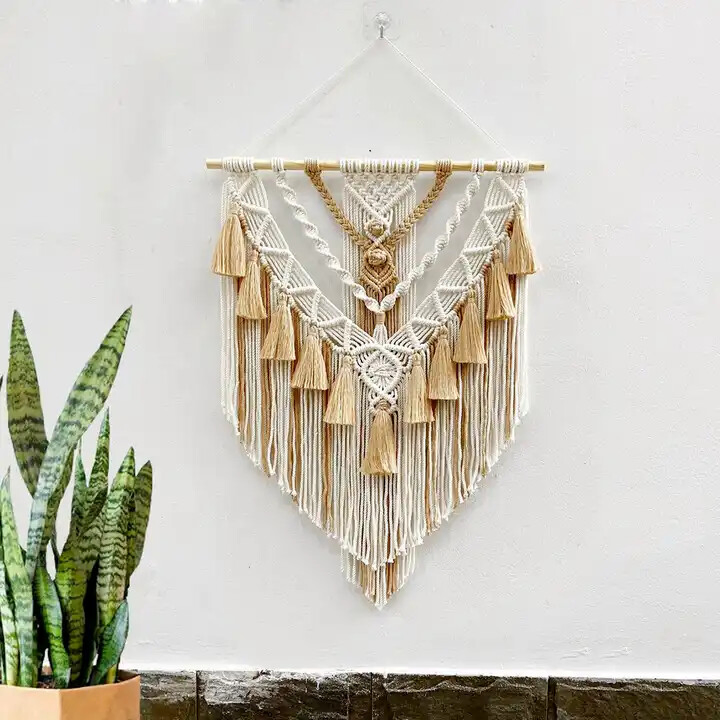 Boho Hand-Woven Macrame Wall Hanging Creative Wall Tapestry Home Cord Decoration Accessories Wall Decor