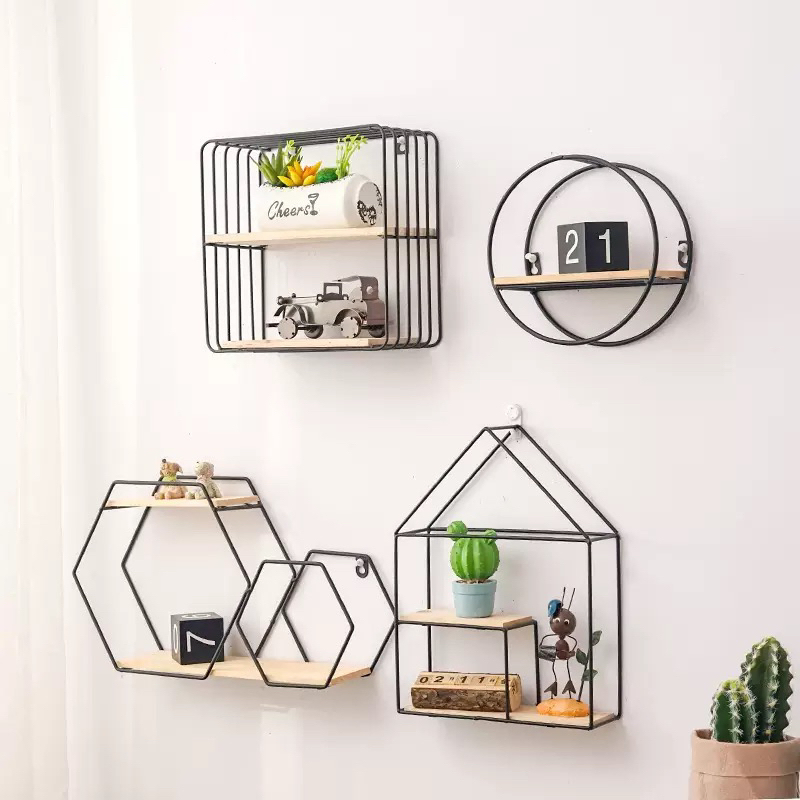 Wholesale Price Modern Interior Ceiling Storage Decorative Wall Art Shelf Metal Wall Decor for Home Living Room Decorative Items