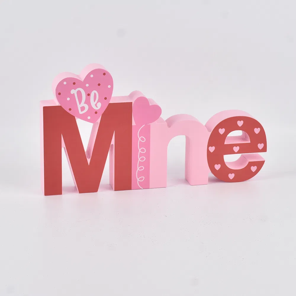Wooden Home Decorative Tabletop Ornaments with Love Letters for Valentine's Day