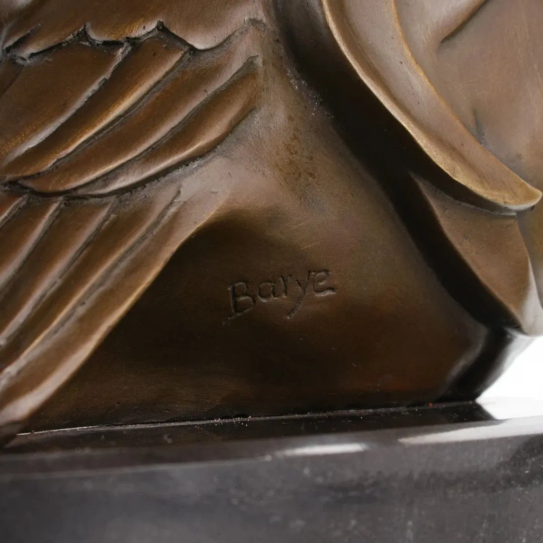 17cm/6.7inh Modern Bronze Owl Sculpture-Abstract Guardian Statue for Home Decor