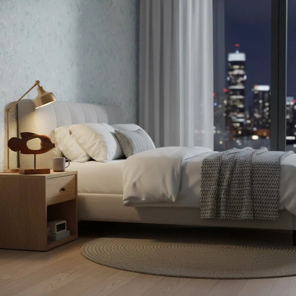 Teak Wood Fish Decor, Cutout Design + Carved Detail, Coastal Tabletop Accent