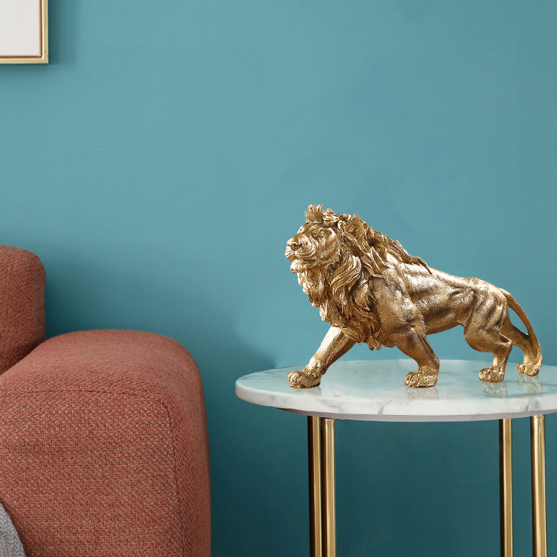 Wholesale Creative Auspicious Decorative Lion Resin Desktop Craft for Living Room