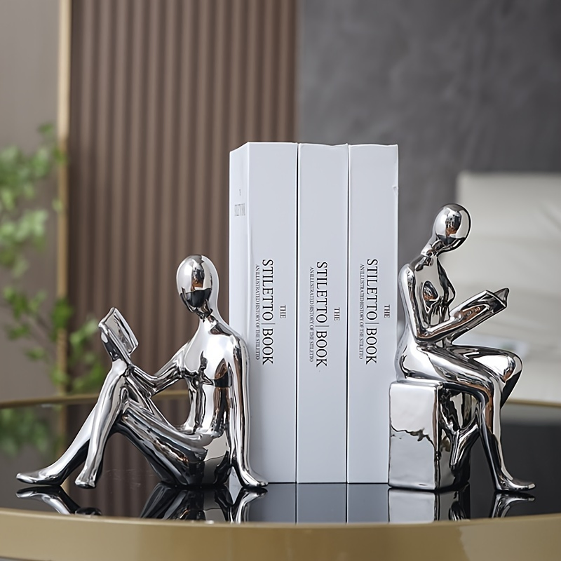 Promotional Modern Minimalist Gold-Tone Abstract Figurine Bookends Home Office Room Decor