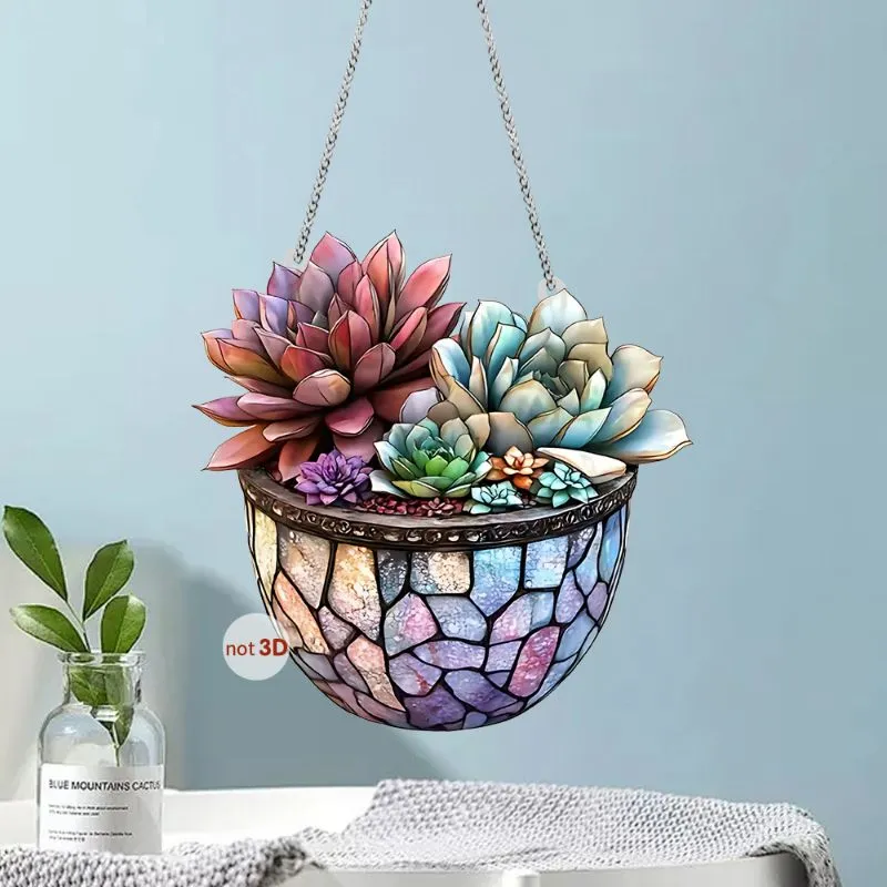 Acrylic Succulent Pendant 4