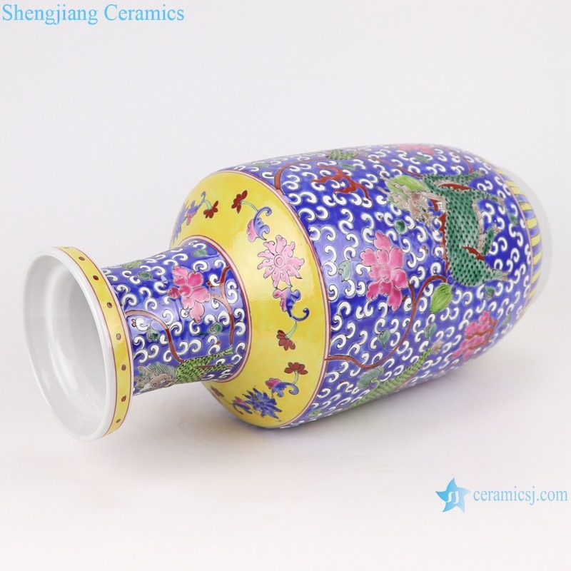 Qing Dynasty Kangxi Hand Painted Famille Rose Kylin Floral Porcelain Home Decoration