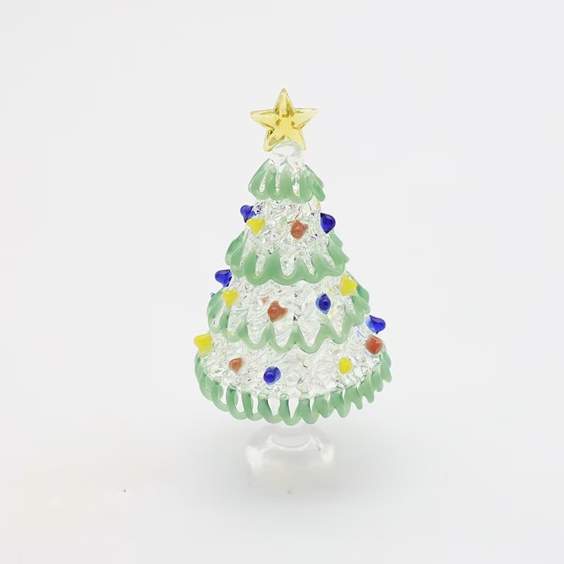 Christmas Decoration Gifts Mini Christmas Tree Home Desktop Trinkets DIY Glass Handicrafts