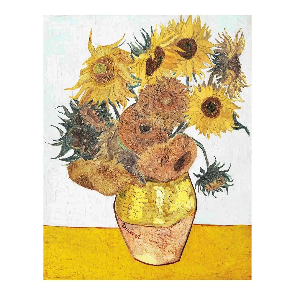 Van Gogh Sunflower Silver Wall Art Metal Home Decor