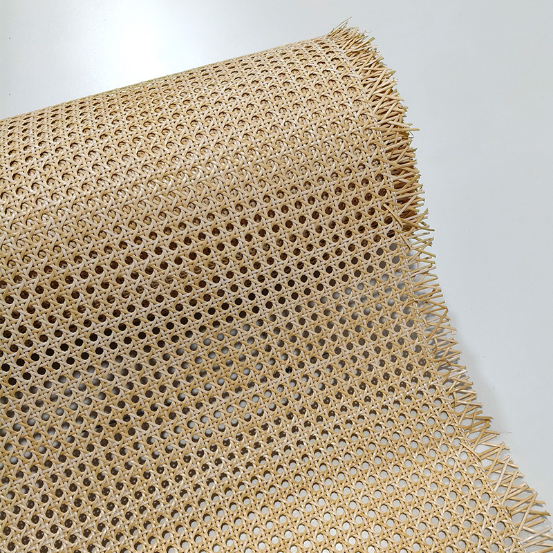 Natural Wood Color Hotel Lobby Screen Decoration Faux Plastic Rattan Webbing Roll