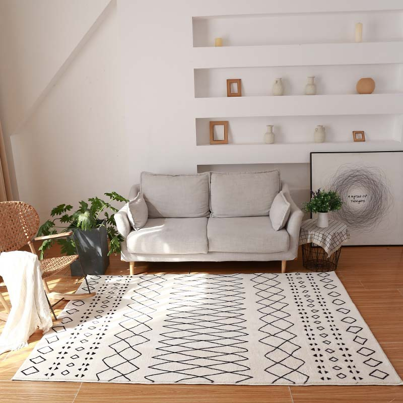 Nordic Style Printing Area Rugs Tufted Polyester Blend Soft Home Living Room Commercial Floor Carpet Decor