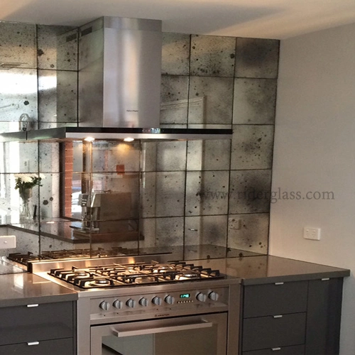 Large Frameless Decorative Wall Colored Antique Silver Glass Mirror