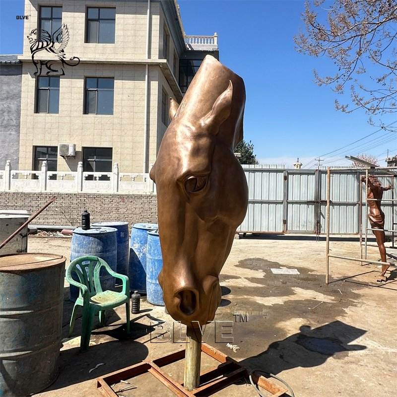 Modern Custom Statue Home Decor Large Outdoor Garden Metal Animal Big Horse Head Bronze Sculpture Manufacturer