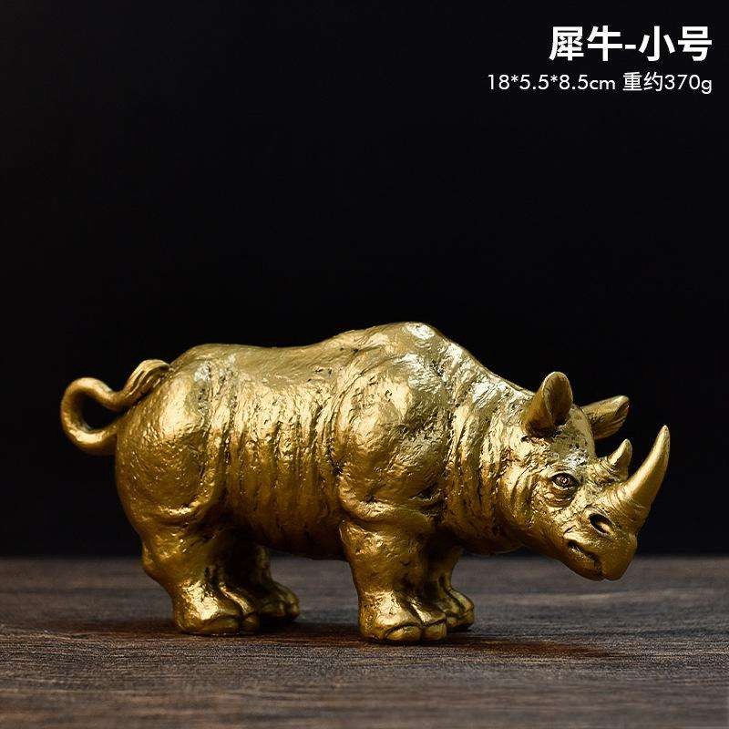 Wholesale Resin Showpieces for Home Decoration Gold Decor Luxury Modern Gold Rhino Figurine Statue Sculpture