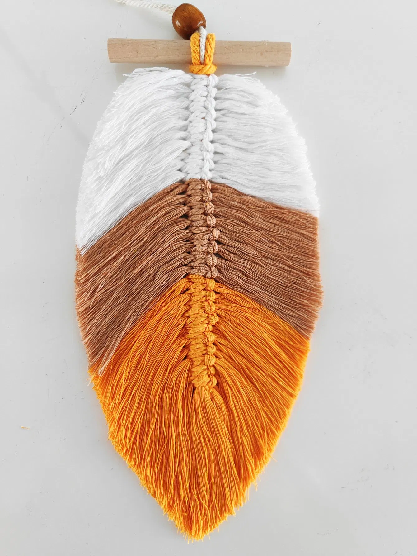 Hand Woven Macrame Leaf Wall Hanging 2PCS Set Boho Bohemian Wall Art Home Decor Living Room Bedroom Nursery