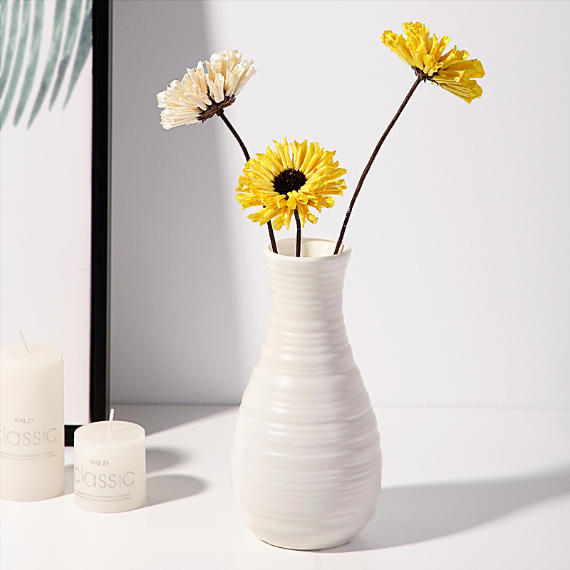 Plastic Vase Nordic Style Vase Durable Living Room Faux Flower Vase Decorative Vase Ornament Creative Minimalist Fresh Style Flower Vase