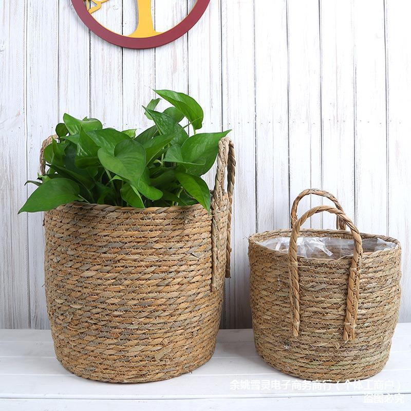 Straw Rattan Bamboo Basket Nordic Style Wholesale Arts and Crafts Home Decoration