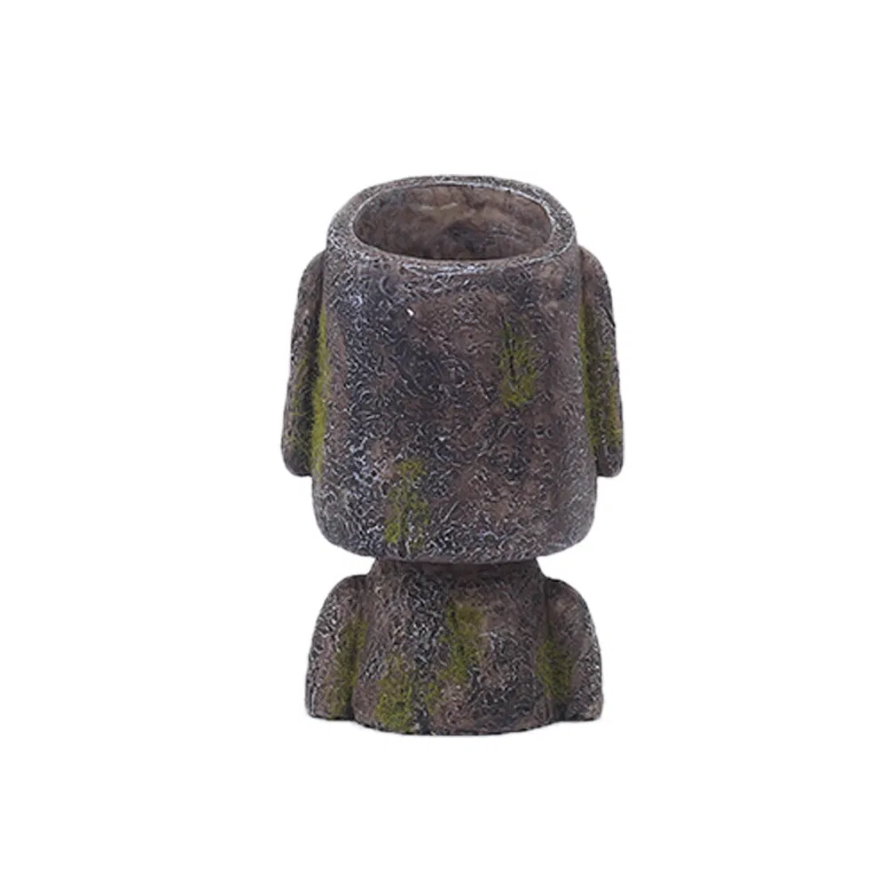 Eco-Friendly Resin Craft Gift Easter Island Statue Pen Pencil Holder Sandstone Desktop Organizer Container Toothbrush Holder Desk Decoration