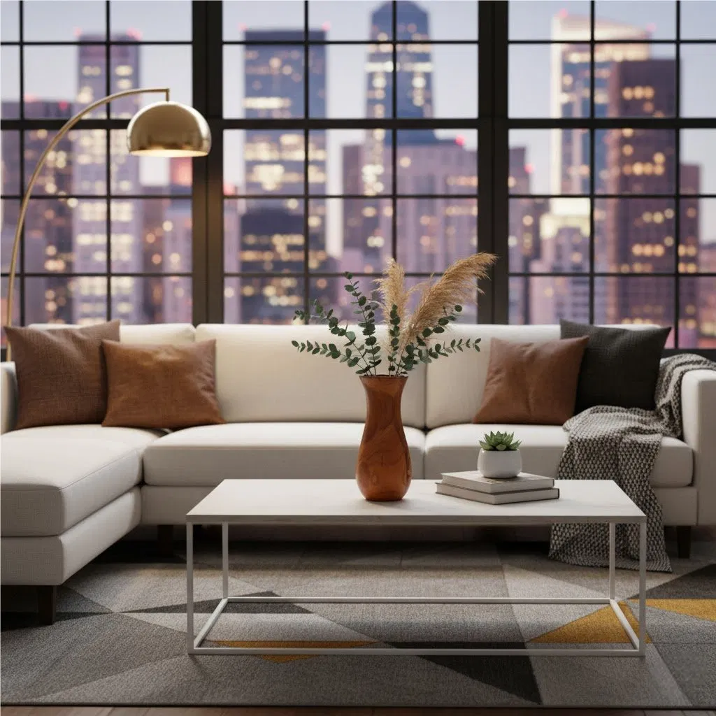 Curved Teak Flower Vase, Handcrafted Wood, Stylish for Home &amp; Flower Accents