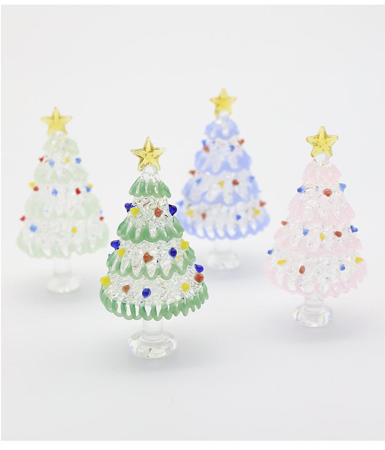 Christmas Decoration Gifts Mini Christmas Tree Home Desktop Trinkets DIY Glass Handicrafts